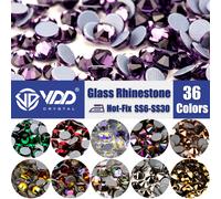 VDD multicolore SS6-SS30 verre cristal correcteurs à chaud strass Flatback fer sur pierres pour bricolage Nail Art tissu vêtements décoration 029 Capri Blue