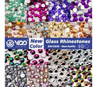 VDD nouvelles couleurs SS4-SS30 verre de haute qualité cristal Strass paillettes Strass pierres à dos plat pour Nail Art bricolage artisanat décoration 122 Green Dream
