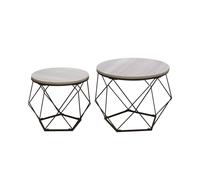 VDD Table d'appoint style vintage industriel - tables basses - lot de 2