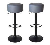VDD Tabourets de Bar élégants avec siège Gris et Hauteur réglable - Chaise de Cuisine - Ensemble de Deux