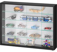 VDD Vitrine d'exposition murale suspendue debout - portes coulissantes - 75 x 55 x 14 cm