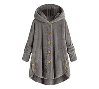 VDDTAGAM Duffle Coat Femme Sweat Femme Sans Capuche Sweat Plaid Veste De Sport Femme Sweat Zippé Femme Doudoune Femme Longue Sweat Femme Sans Capuche Jacket Femme Veste Femme Grande Ta(Dark Gray,L)