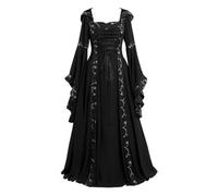 VDDTAGAM Robe De Bal Femme Robe 190Époque Robe 190Époque Robe Medievale Fille Robe Médiévale Robe De Soiree Costume Halloween Femme Grande Taille Robe Soiree Femme Robe Sorciere Femme (Darkness,4XL)