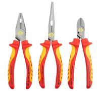 VDE Isolé Pinces Set, 3 Pièce (Combinaison, Snipe Nez & Combi-Cutter) T3805A