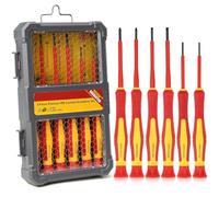 VDE Tournevis Electricien, 6 pcs Tournevis Isolé 1000v Magnétique, 3 Cruciformes et 3 Plats, Fabriqué en Acier S2 de Qualité Industrielle
