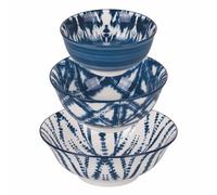VDE Villa d'Este Home Tivoli 1997 Lot de 3 bols en porcelaine, finition brillante, The Blue