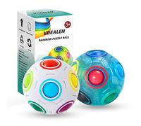 Vdealen Boule de Puzzle Magique Arc en Ciel Magic Rainbow Ball Jeu de Puzzle Balle Anti Stress Casse-tête Our Filles et Garçons Adultes Jouets éducatifs Our D'activité et de Faire la Fête Lot de 2