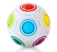 Vdealen Boule de Puzzle Magique Arc en Ciel Magic Rainbow Ball Jeu de Puzzle Balle Anti Stress Casse-tête Our Filles et Garçons Adultes Jouets éducatifs Our D'activité et de Faire la Fête