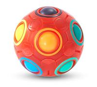 Vdealen Boule de Puzzle Magique Arc en Ciel Magic Rainbow Ball Jeu de Puzzle Balle Anti Stress Casse-tête Our Filles et Garçons Adultes Jouets éducatifs Our D'activité et de Faire la Fête