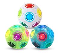 Vdealen Boule de Puzzle Magique Arc en Ciel Magic Rainbow Ball Jeu de Puzzle Balle Anti Stress Casse-tête Our Filles et Garçons Adultes Jouets éducatifs Our D'activité et de Faire la Fête Lot de 3