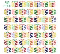 Vdealen Mini Cubes pour Enfants, Jeux de Puzzle, récompenses Scolaires et Prix en Classe pour étudiants, décoration de fête d'anniversaire, Cadeau de Noël(Lot de 48)