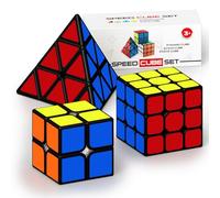 Vdealen Speed Cube Magique 2x2 3x3 Pyramide Cube de Vitesse, Magic Cube pour Débutants et Utilisateurs Avancés, Cadeau pour Enfants Les Adolescents Adultes(Autocollant)