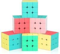 Vdealen Speed Cube Magique 3x3x3 Cube de Vitesse, 6 Paquet Magic Cube pour Débutants et Utilisateurs Avancés, Cadeau pour Enfants Les Adolescents Adultes(Macaron)