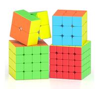 Vdealen Speed Cube Magique, Speed Cube 2x2x2 3x3x3 4x4x4 5x5x5 Cube de Vitesse, sans Autocollant Magic Cube Puzzle Cadeau pour Enfants Les Adolescents Adultes