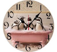 Vdenvileye Horloge de salle de bain botanique à motif floral, décoration murale de style ferme, 25 x 25 cm, silencieuse, sans tic-tac, fonctionne à piles, cadeau pour femme, chambre d'amis, 25 x 25 cm