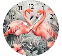 Vdenvileye Horloges murales roses à piles silencieuses sans tic-tac, horloge ronde vintage décorative pour la maison, la cuisine, le bureau, 4 ensembles de pointeurs de bricolage (30,5 cm)