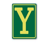 Vdenvileye Lettres Y en aluminium - 20 x 30 cm - Lettres en métal pour espace de stationnement - Pour jardin/portail/boîte aux lettres - Décoration murale pour cour, cour, patio, porche [fond vert