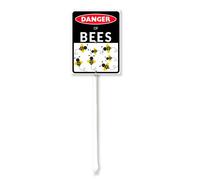 Vdenvileye Panneau « Beware Of Bees » avec piquet 11,5 x 15 cm en aluminium antirouille pour pelouse, extérieur, rue, jardin