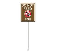 Vdenvileye Panneau d'avertissement « Do Not Feed Fish Yard » avec piquet - 11,5 x 15 cm - En aluminium antirouille - Décoration de pelouse - Pour extérieur, rue, jardin