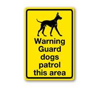 Vdenvileye Panneau d'avertissement « Dogs Patrol This Area » - 20 x 30 cm - Plaque en aluminium robuste antirouille - Décoration murale pour cour, patio, porche