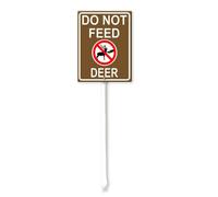 Vdenvileye Panneau de cour « Do Not Feed Deer » avec piquet 17,5 x 22 cm en aluminium antirouille pour décoration de pelouse, rue, jardin