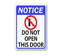 Vdenvileye Panneau de porte « Notice Do Not Open This Door » - 20 x 30 cm - Plaque en aluminium robuste antirouille - Décoration murale pour cour, patio, porche