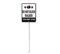 Vdenvileye Panneau « Do Not Block » pour zone de remorquage de boîte aux lettres avec piquet - 11,5 x 15 cm - En aluminium antirouille - Décoration de pelouse - Panneau de boîte aux lettres pour