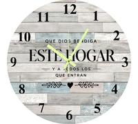 Vdenvileye Que Dios Bendiga Este Hogar Horloge murale vintage espagnole bénédiction chrétienne Dieu espagnol bénédiction Dieu espagnol Bless This Home Décoration murale Cadeau de pendaison de
