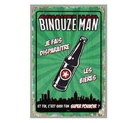 vdf Plaque Metal 30x20 Cm Binouze Man Je Fais Disparaitre Les Bieres Et Toi C'est Quoi Ton Super Pouvoir