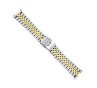 VDFNGFD 18 19 20 21 22 24 26 28 30mm acier inoxydable 316L extrémité incurvée argent or bracelet de montre Compatible avec RLX SKX(Middle Gold,23mm)
