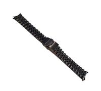 VDFNGFD 18 20 22 24 26 28 30mm acier inoxydable universel extrémité incurvée argent or jubilé bracelet de montre Compatible avec RLX SKX(Black,22mm)