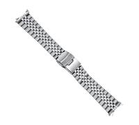 VDFNGFD 18 20 22 24 26 28 30mm acier inoxydable universel extrémité incurvée argent or jubilé bracelet de montre Compatible avec RLX SKX(Silver,26mm)