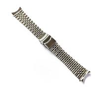 VDFNGFD Bracelet de montre à extrémité incurvée en acier inoxydable argenté Jubilee 22 mm S compatible avec Seiko série 5 SKX007 SKX009 Dive