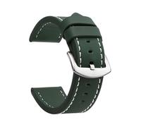 VDFNGFD Bracelet de montre compatible avec SAMCO, style sport vintage, en cuir, boucle acier inoxydable, accessoires disponibles 18 mm, 20, 22 et 24(Army Green Silver 2,18mm)