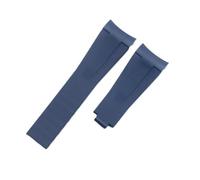 VDFNGFD Bracelet de montre en caoutchouc souple naturel, 20mm, Compatible avec le bracelet Daytona GMT OYSTERFLEX, accessoires boucle pliante(Blue,20MM NO MARK BUCKLE_BLACK BUCKLE)