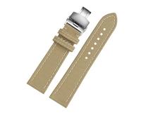 VDFNGFD Bracelet de montre en cuir et Nylon for hommes, Compatible avec Breitling Avenger Deep Dive Seawolf Super Ocean, loup jaune, 22 m(Khaki silver Folding)