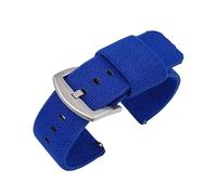 VDFNGFD Bracelet de montre en nylon 18 mm, 20, 22, 24, compatible avec les bracelets élastiques tissés militaires à dégagement rapide, for homme, style sport(Blue-Silver,20mm)