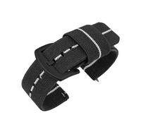 VDFNGFD Bracelet de montre en nylon 18 mm, 20, 22, 24, compatible avec les bracelets élastiques tissés militaires à dégagement rapide, for homme, style sport(BlackWhite-Black,20mm)