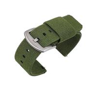 VDFNGFD Bracelet de montre en nylon 18 mm, 20, 22, 24, compatible avec les bracelets élastiques tissés militaires à dégagement rapide, for homme, style sport(ArmyGreen-Silver,20mm)