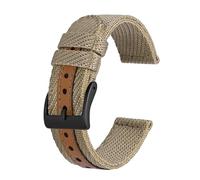 VDFNGFD Bracelet de montre en nylon tissé BISONSTRAP compatible avec les montres 18 mm, 20 et 22 Convient aux hommes femmes. Confortable remplaçable. Boucle métal(Black-Light Brown,20mm)