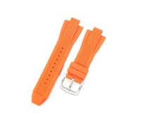 VDFNGFD Bracelet de montre en silicone 29 x 13 mm compatible avec les montres de plongée Michael Kors MK8184 8729 9020, accessoires avec outil(Orange-Silver)