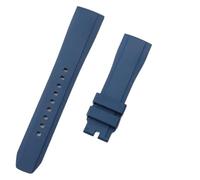 VDFNGFD Bracelet de montre FKM en caoutchouc fluoré, Compatible avec le bracelet à libération rapide 19/20/21/22mm(Blue,19MM_BLACK BUCKLE)