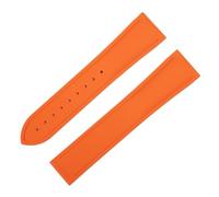 VDFNGFD Bracelet FKM 20/21/22mm, lien d'extrémité incurvée avec de montre en caoutchouc fluoré souple, Compatible le Black Bay 1958 M79230R M79363N(Orange,22MM WITHOUT LINK_WITHOUT BUCKLE)