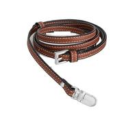 VDFNGFD Ceintures de Sac à Main Boucle Suspension for Femmes, Sangle Remplacement en Cuir, Accessoires Sacs bandoulière compatibles avec Longchamp(Brown-Silver Strap)