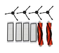 VDFNGFD Compatible avec 2 brosses principales + 4 filtres Hepa + 4 brosses latérales Noires compatibles avec Xiaomi Mi Vacuum 1 S50 S51 S55 E35.