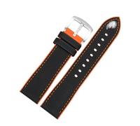 VDFNGFD Compatible avec le bracelet de montre Breitling CHRONOMAT AVENGER NAVITIMER SUPEROCEAN Bracelet en silicone plongée Remplacer les bracelets 20 22 24 mm(02 S silver,20x18mm)