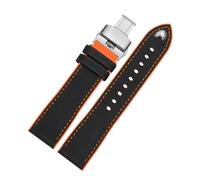 VDFNGFD Compatible avec le bracelet de montre Breitling CHRONOMAT AVENGER NAVITIMER SUPEROCEAN Bracelet en silicone plongée Remplacer les bracelets 20 22 24 mm(02 silver,24x22mm)