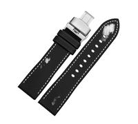 VDFNGFD Compatible avec le bracelet de montre Breitling CHRONOMAT AVENGER NAVITIMER SUPEROCEAN Bracelet en silicone plongée Remplacer les bracelets 20 22 24 mm(01 silver,20x18mm)
