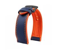VDFNGFD Compatible avec le bracelet de montre Casio PROTREK PRG-600/PRG-650 PRW-6600 GA2200/2300 Series Nylon + Caoutchouc Bracelet sport en caoutchouc 24 mm(Blue orange-A)