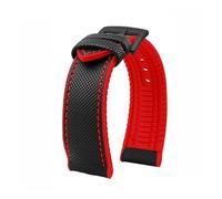 VDFNGFD Compatible avec le bracelet de montre Casio PROTREK PRG-600/PRG-650 PRW-6600 GA2200/2300 Series Nylon + Caoutchouc Bracelet sport en caoutchouc 24 mm(Black red-A)
